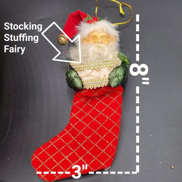 Vintage Mark Roberts Santa Fairy Elf Christmas Stocking Ornament - Picture 4 of 6